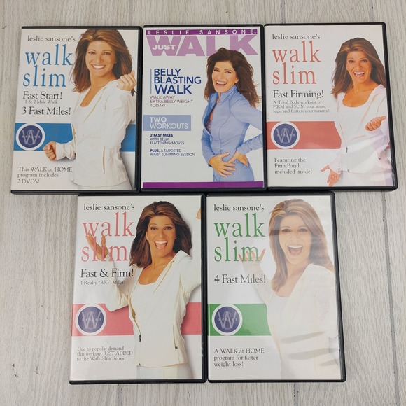 Other - Leslie Sansone Walk Away the Pounds And Slim DVD Lot of 5 Home Workout Gym